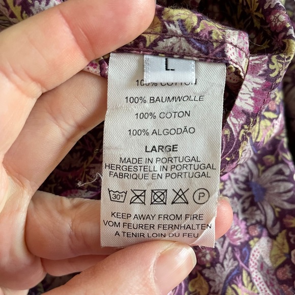 HOLLAND ESQUIRE Sz L Bird and flowers design 100% cotton button down shirt - Picture 11 of 12